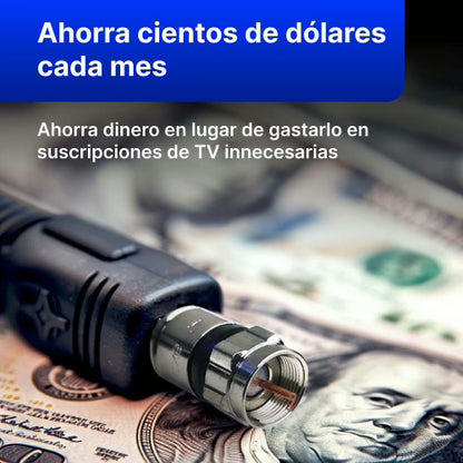 ANTENA SATELITAL WaveMax HD + 100 CANALES