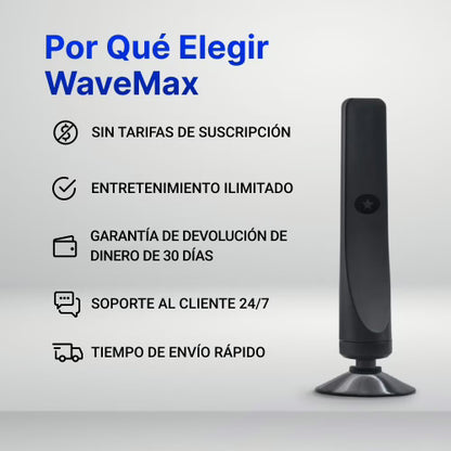 ANTENA SATELITAL WaveMax HD + 100 CANALES
