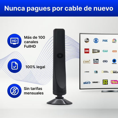 ANTENA SATELITAL WaveMax HD + 100 CANALES